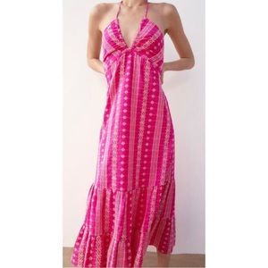 Zara openwork embroided dress